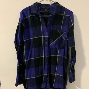 Blue and black flannel